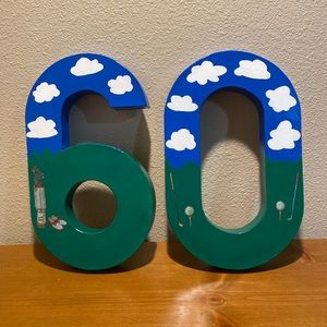 60th Golf Birthday Decor, Golf Themed 60 Birthday Numbers, Golf Party Decor